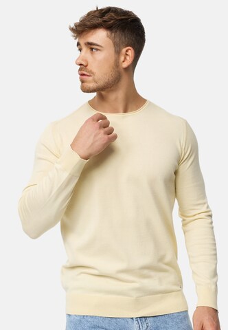 INDICODE JEANS Sweater 'Gamal' in Yellow: front