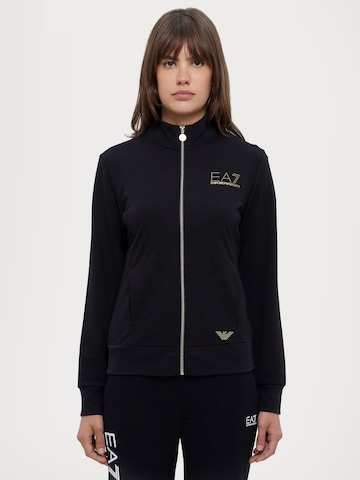 EA7 Emporio Armani - Casaco em moletão em preto: frente