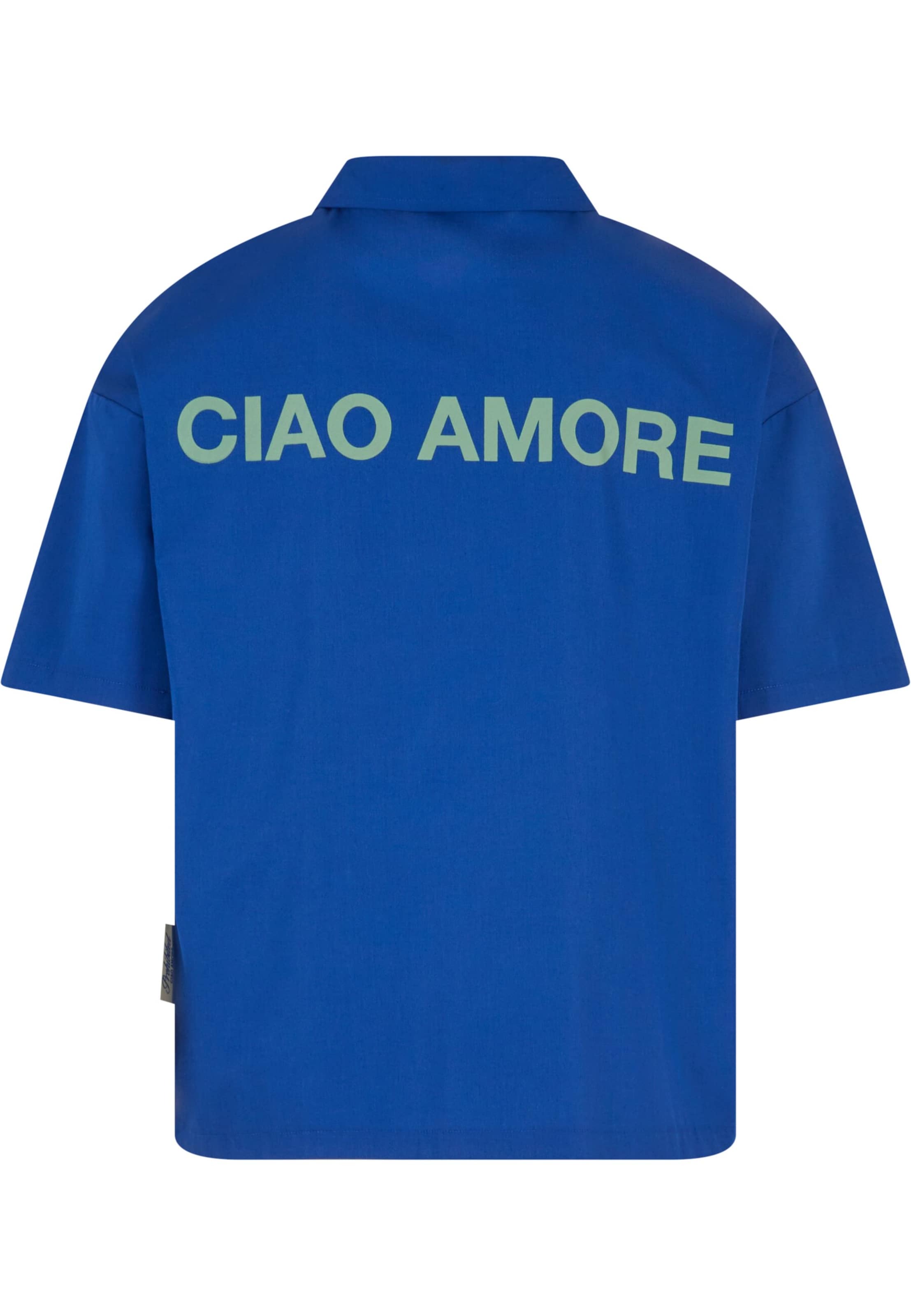 Prohibited Comfort Fit Hemd 'Ciao Amore' in Blau