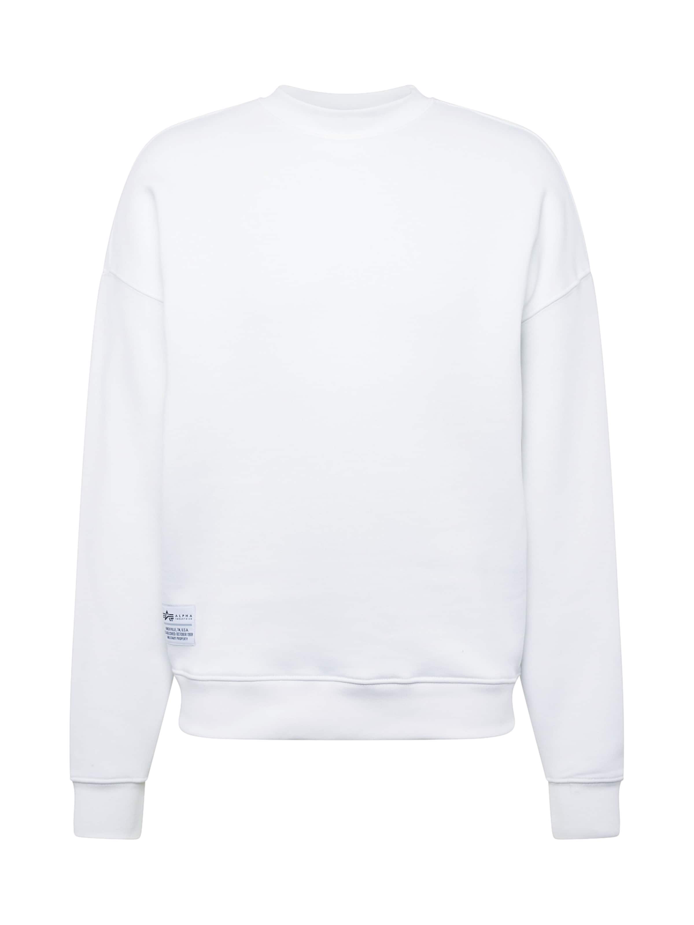 ALPHA INDUSTRIES Sweatshirt i hvid: forside