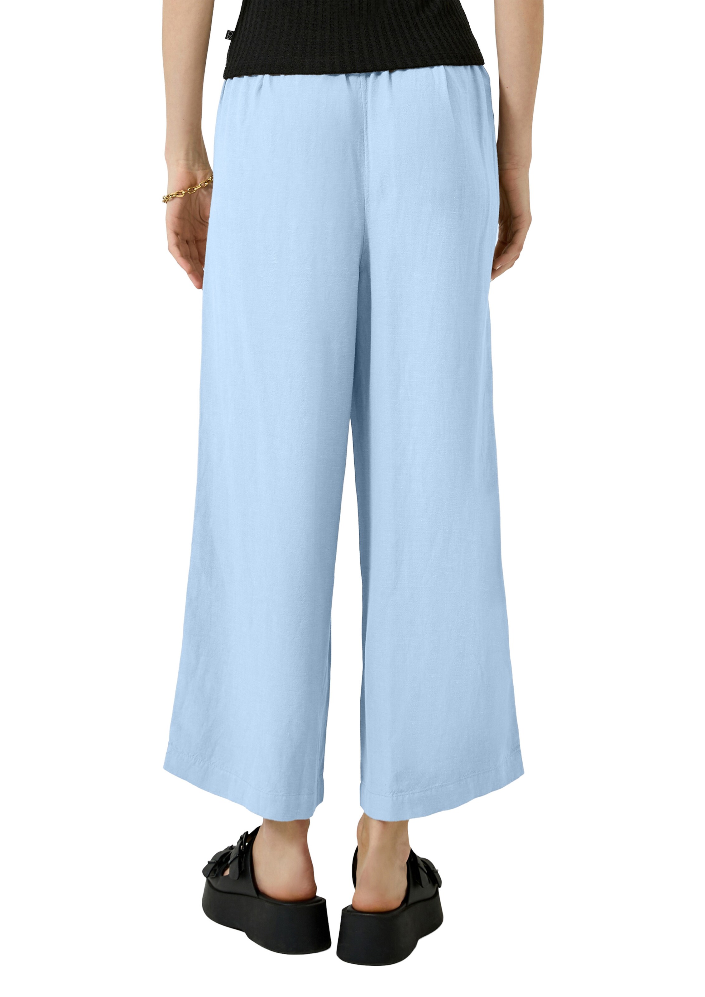 QS Wide leg Pleat-front trousers in Blue