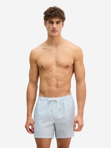 Shorts de bain ' Seersucker ' Marc O'Polo en blanc : devant