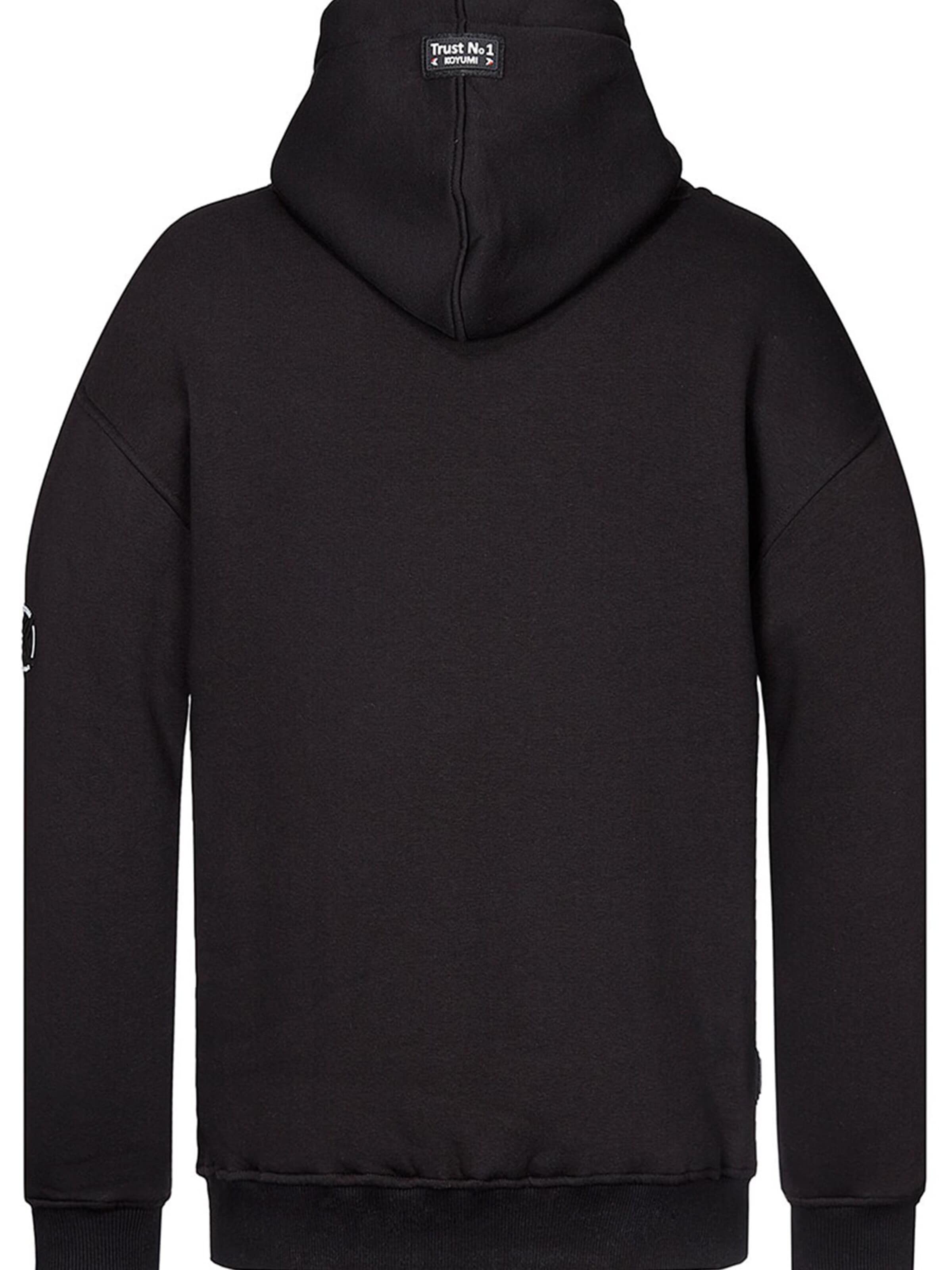 Koyumi Sweatshirt 'Oversize Hoodie mit Zipper & Print – 3-Faden Stoff - Warm 'Yasin Says'' in Zwart