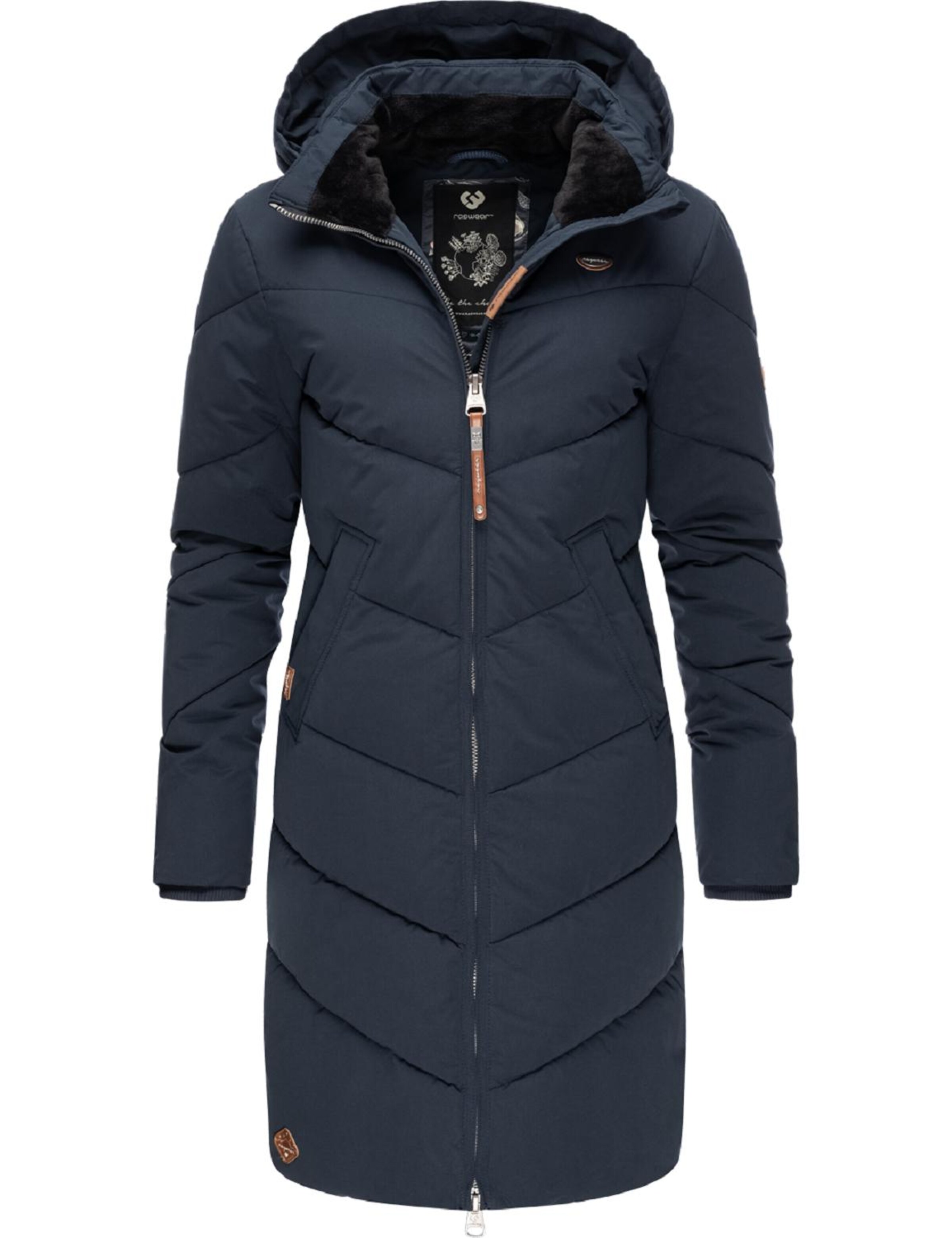 Ragwear Winter Coat 'Rebelka II Intl.' in Blue: front