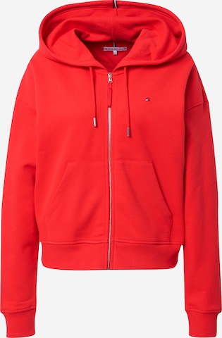 TOMMY HILFIGER Zip-Up Hoodie in Red: front