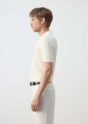 MANGO MAN Shirt 'Pointele' in White