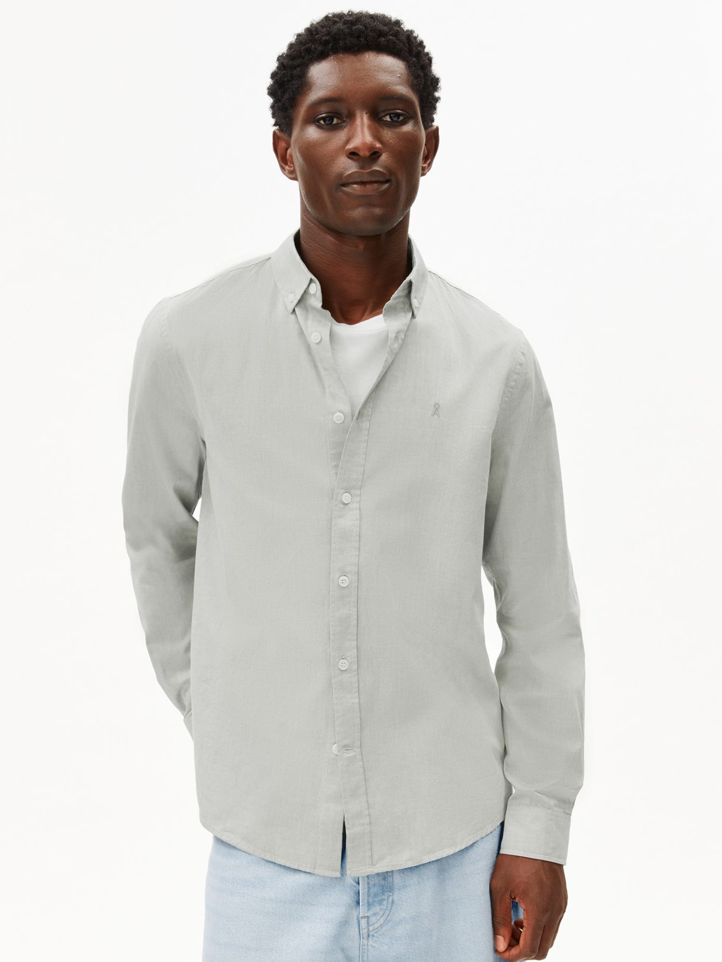 ARMEDANGELS Regular fit Overhemd in Groen: voorkant