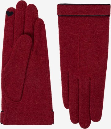 Gants 'LEATHER PIPING TOUCH' Roeckl en rouge : devant
