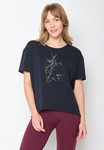 Maglietta 'Nature Bird Reed' di GREENBOMB in blu: frontale