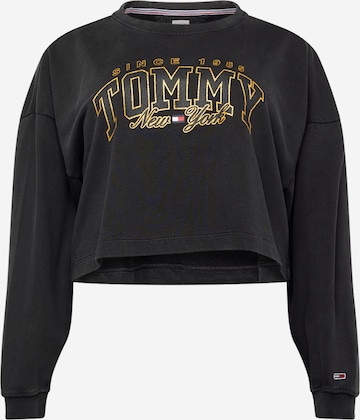 Tommy Jeans Curve Μπλούζα φούτερ σε μαύρο: μπροστά