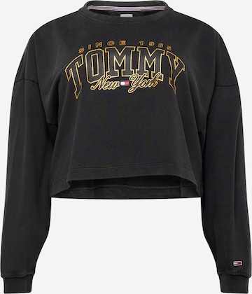 Felpa di Tommy Jeans Curve in nero: frontale