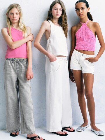 MANGO KIDSWide Leg/ Široke nogavice Hlače 'KATASET' - bijela boja