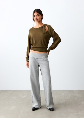MANGO TEEN Wide leg Jeans 'Soft' in Grey: front