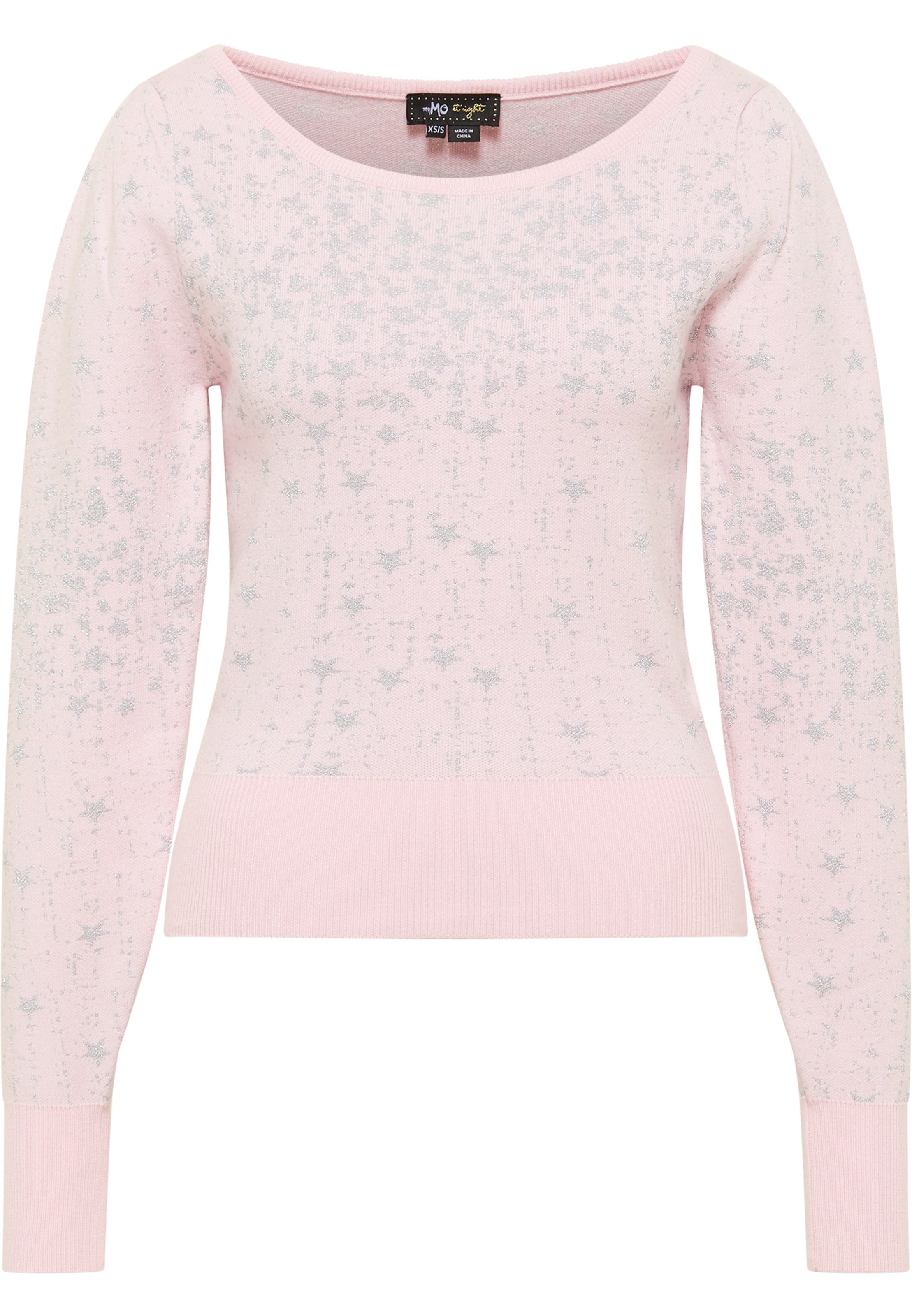 myMo at night Pullover in pastellpink / silber, Produktansicht