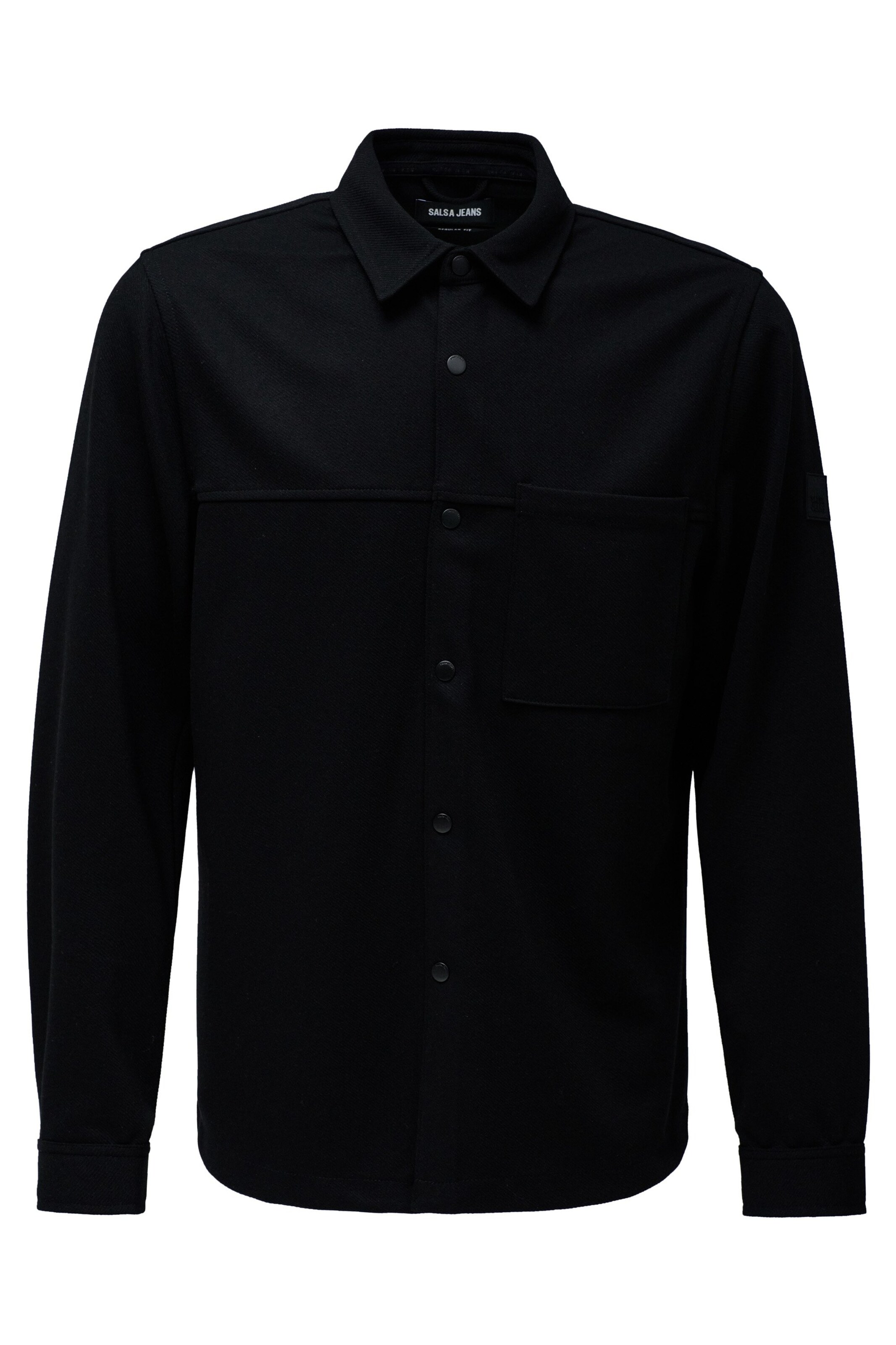 Coupe regular Chemise Salsa Jeans en noir : devant