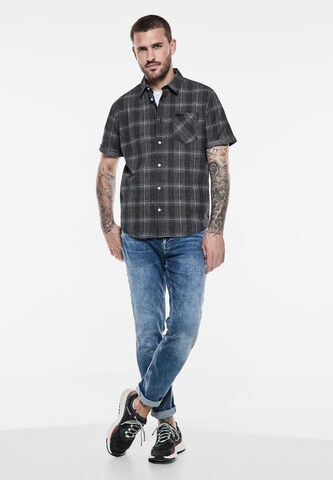 Street One MEN Regular Fit Hemd in Schwarz