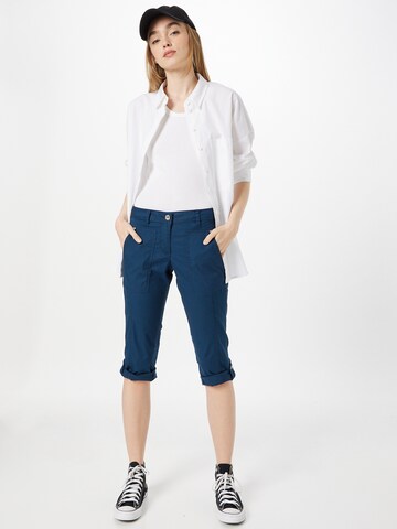 Coupe slim Pantalon TOM TAILOR en bleu