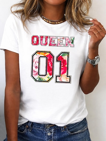 RMK Shirt 'QUEEN'‌‌‌‌‌‌‌ in Weiß