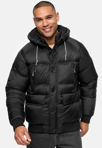INDICODE JEANS Winter Jacket 'Paulix' in Black: front