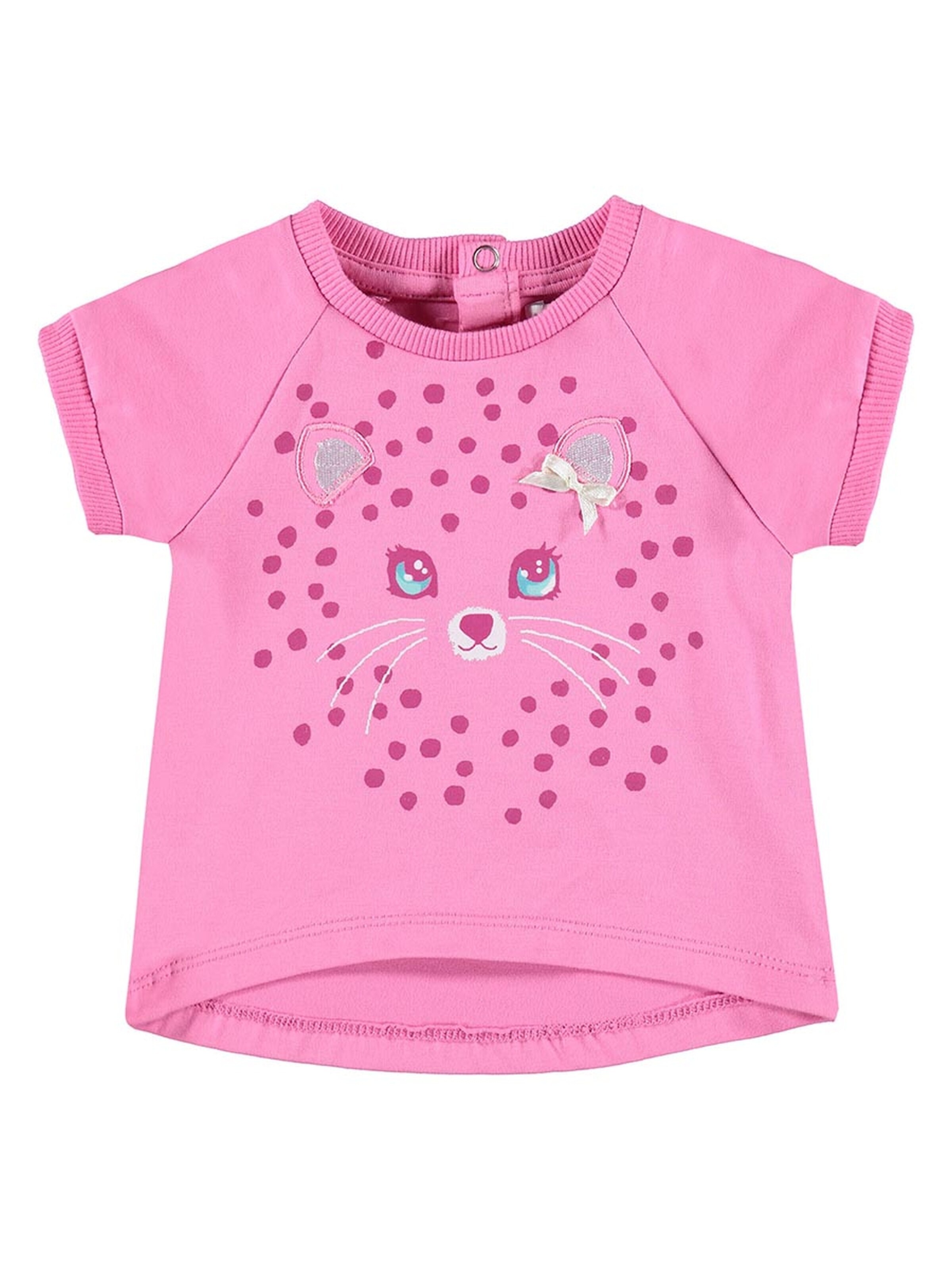 KANZ Shirt 'T-Shirt 1/4 Armlänge' in Pink: front