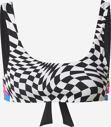 Hurley - Bustier Top de bikini deportivo 'NASCAR' en negro: frente