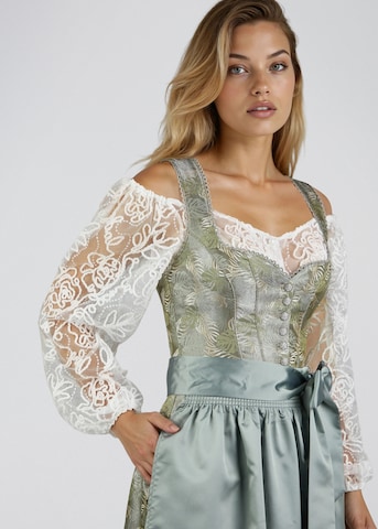 SPIETH & WENSKY Dirndl 'Henna' in Midilänge, mit Herzchen-Ausschnitt in Grün