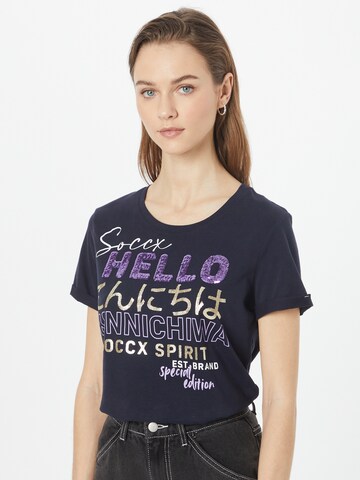 Soccx T-Shirt 'Konnichiwa' in Blau: Vorderseite