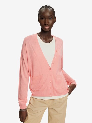 Cardigan ESPRIT en rose : devant