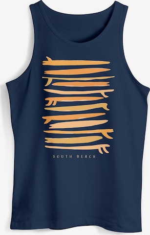 Neverless Shirt 'Surf Boards South' in Blau: Vorderseite