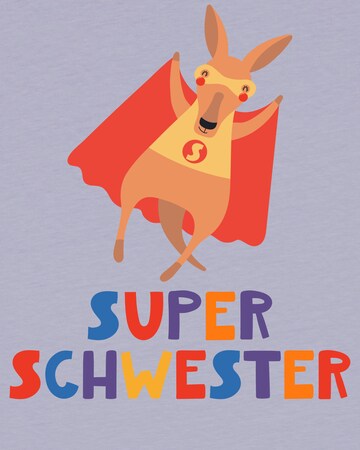 watabout.kids T-Shirt 'Känguru Superschwester' in Lila