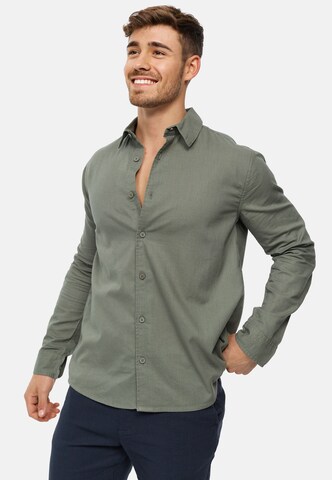 INDICODE JEANS Regular Fit Hemd in Grün: Vorderseite