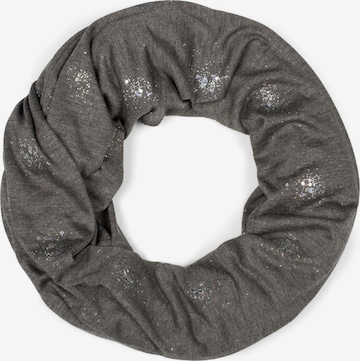 styleBREAKER Schlauchschal 'Loop Schal mit Glitzer und Pailletten Punkte' in Grau: Vorderseite
