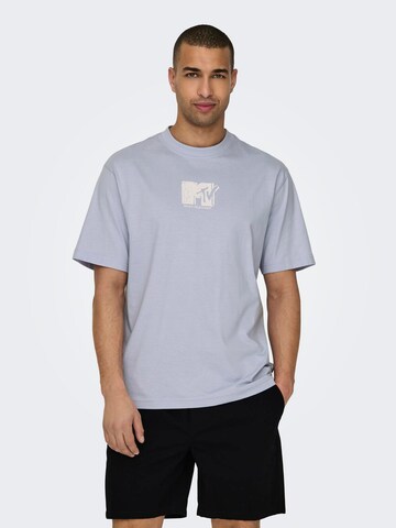 Only & Sons T-shirt 'MTV' i blå