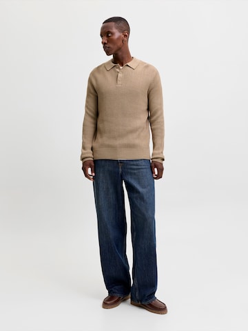 JACK & JONES Svetr 'JJPANNEL' – hnědá