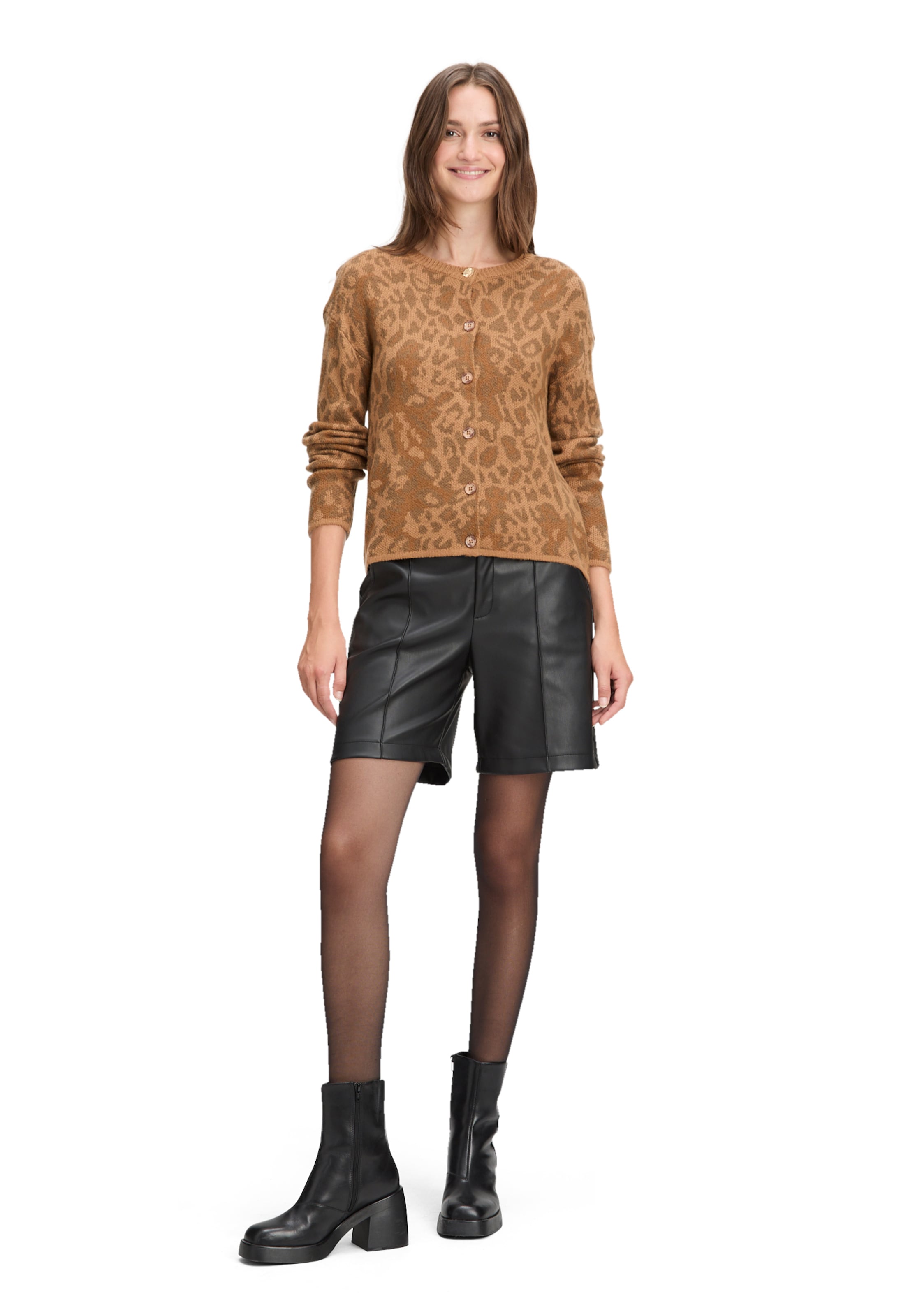 Cartoon Strickjacke in Braun