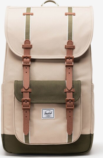 Zaino 'Little America™' Herschel di colore marrone / cachi / oliva / bianco, Visualizzazione prodotti