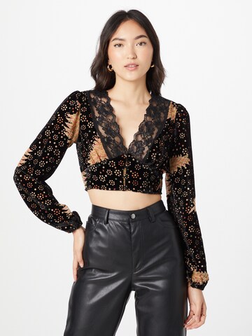 Nasty Gal Blouse in Black: front