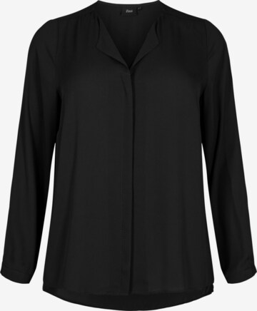 Zizzi Blouse 'Seli' in Zwart: voorkant