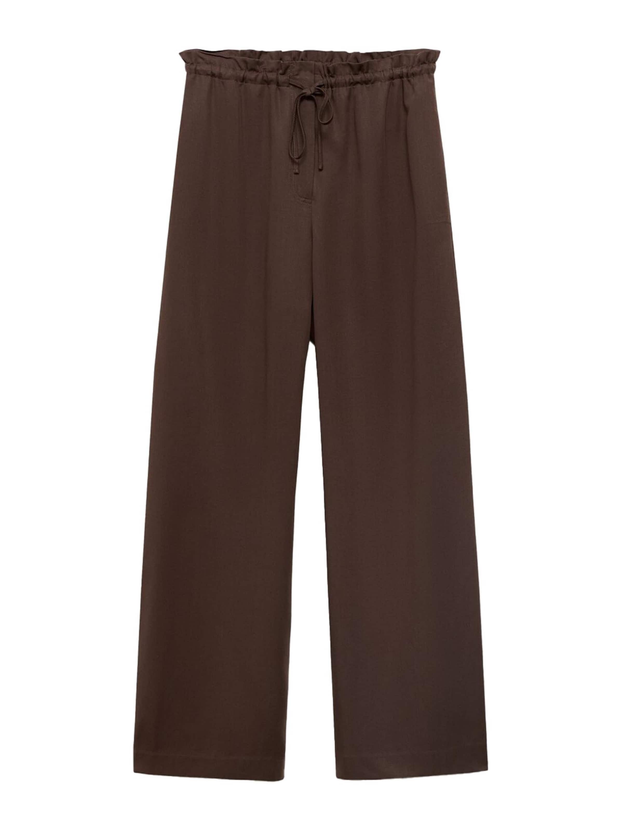 Wide leg Pantaloni 'Cel' de la MANGO pe maro: față