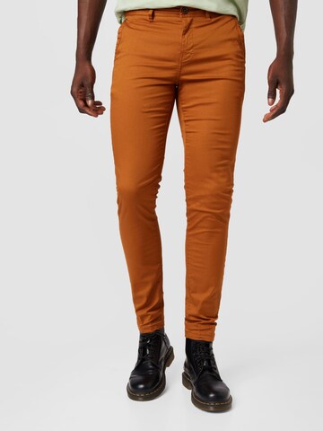 SCOTCH & SODA Slimfit Lærredsbukser 'Mott' i brun: forside