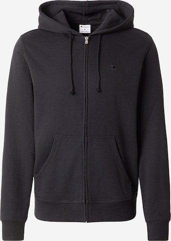 Champion Authentic Athletic Apparel Ζακέτα φούτερ σε μαύρο: μπροστά
