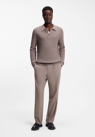 HUGO Slimfit Bandplooibroek 'Flips' in Beige