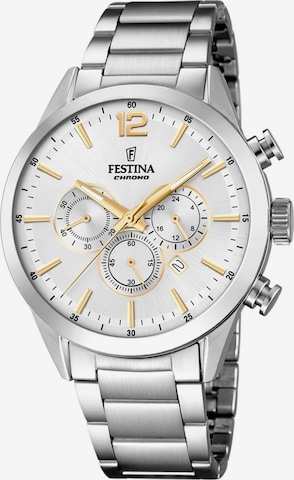 Montre à affichage analogique FESTINA en argent : devant