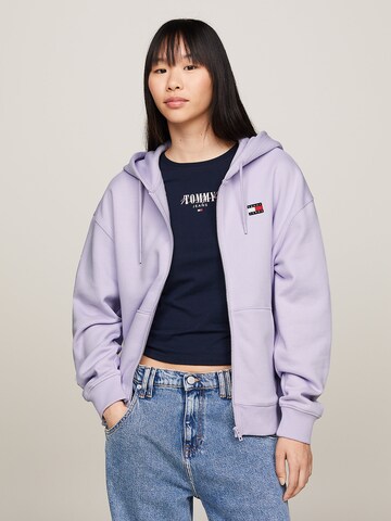 Tommy Jeans Zip-Up Hoodie in Purple: front