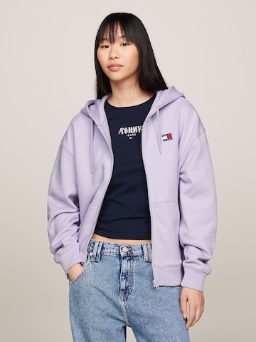 Tommy Jeans Zip-Up Hoodie in Purple: front