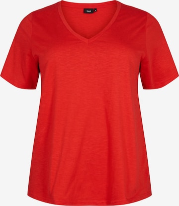 Zizzi Shirt 'Mbrea' in Rood: voorkant