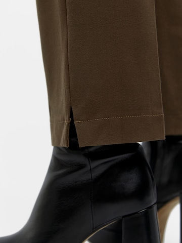 OBJECT Loose fit Pleat-Front Pants 'Sanni' in Brown