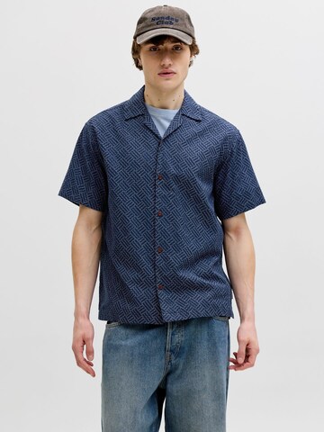 Comfort fit Camicia di JACK & JONES in blu: frontale