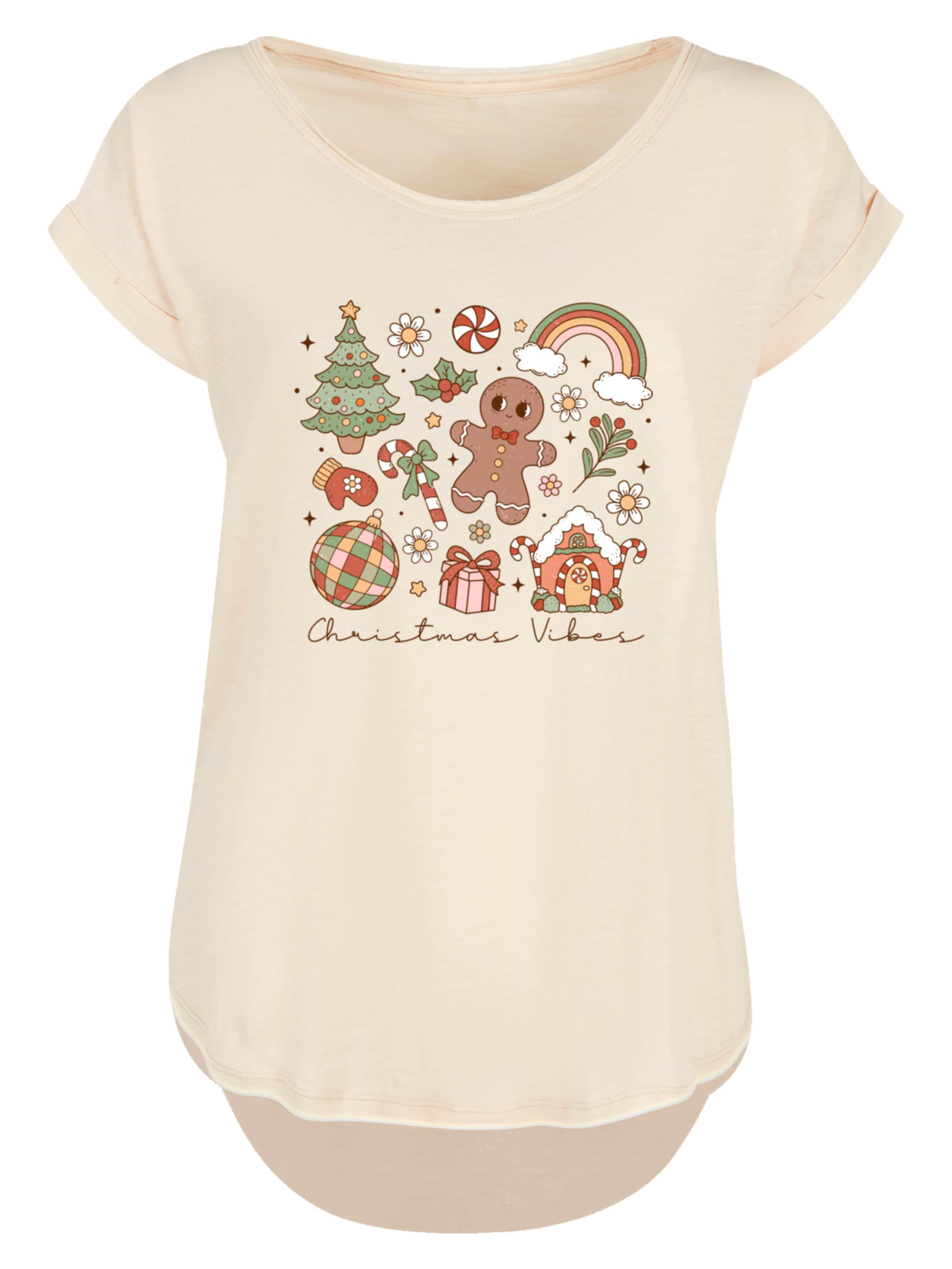 F4NT4STIC Shirt 'Christmas' in Beige: Vorderseite