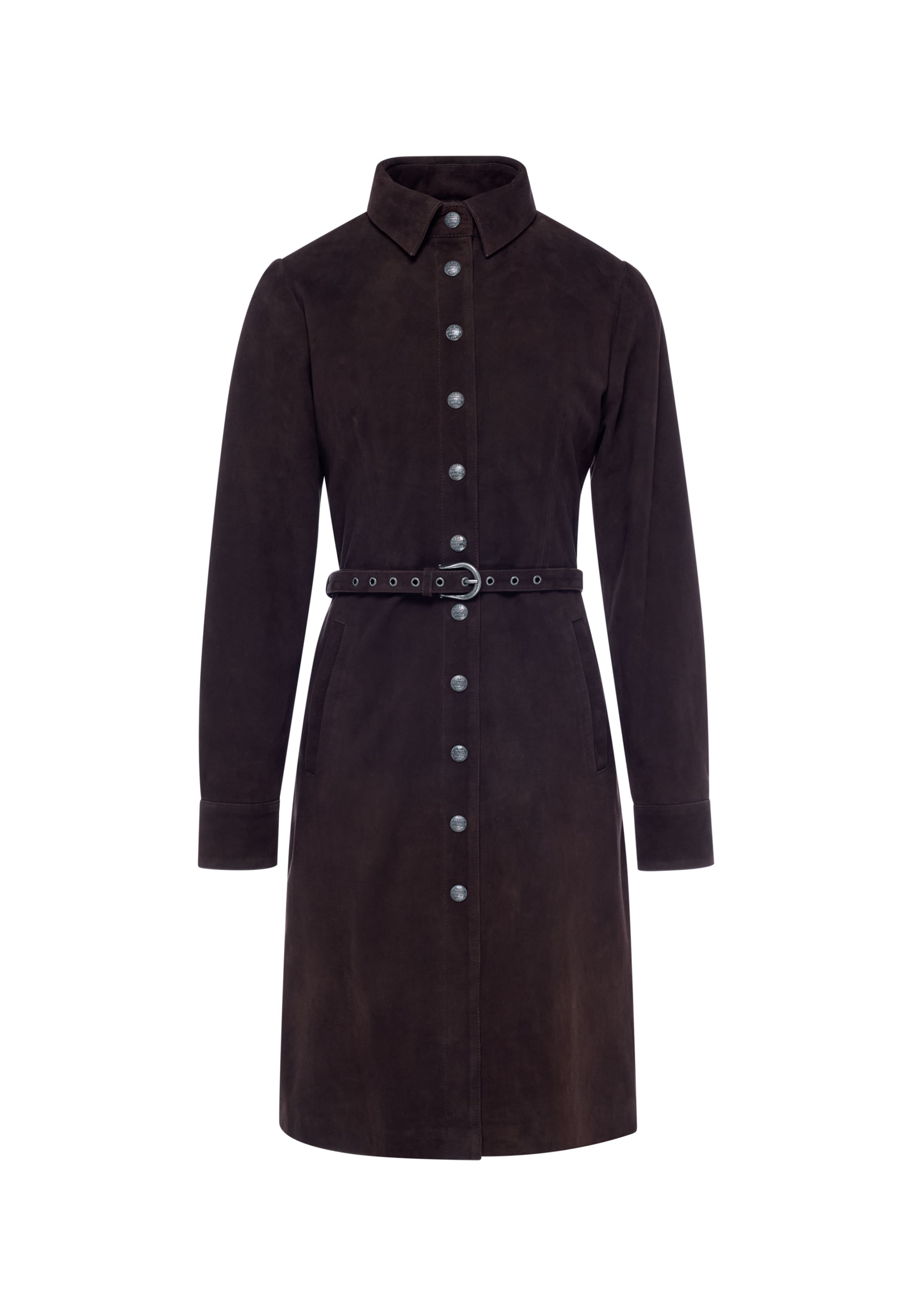 Robe-chemise DreiMaster PREMIUM en marron : devant
